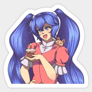 Magical Birthday Anime Girl Sticker